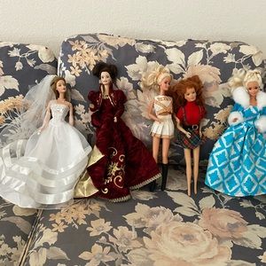 Set of Five Barbies